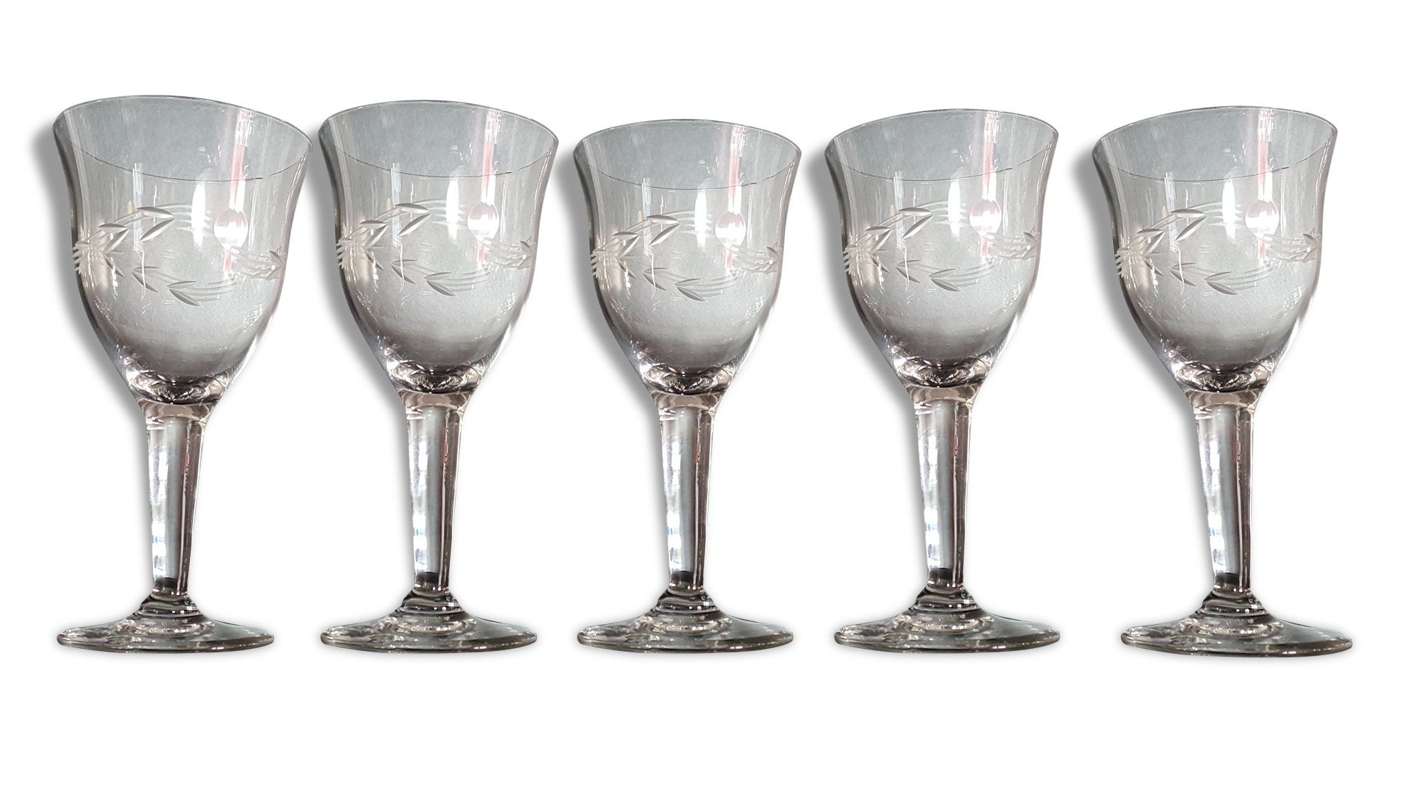 5 blown and chiseled former glasses