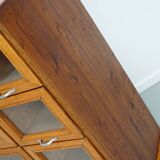 Vintage Dutch Beech & Pine Haberdashery Shop Cabinet / Vitrine, 1950s