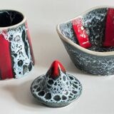 Vintage LUC VALLAURIS Ceramic Sugar Bowl