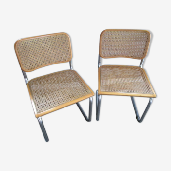 Paire de chaises cannées B32 Marcel Breuer années 70