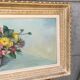 Large vintage painting of a bouquet of flowers signed EA Foix