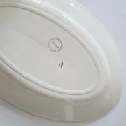 Antique oval dish in Salins ironstone "Renée" – Floral decoration