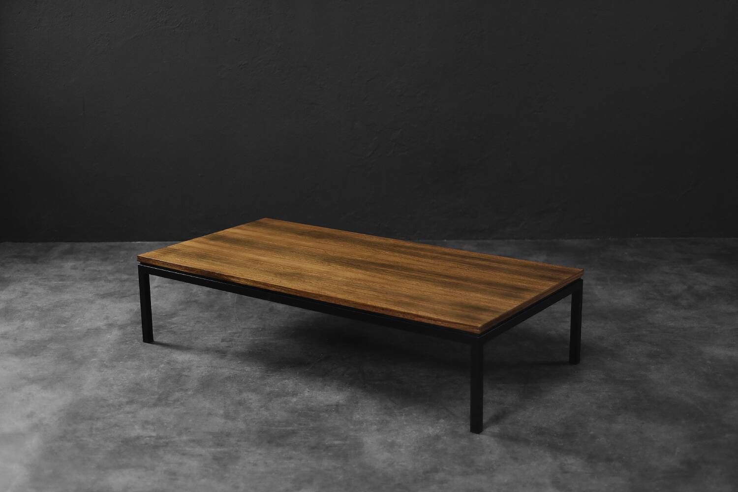 Vintage Mid-Century Danish Modern Brown Teak Low Coffee Table, 1960s