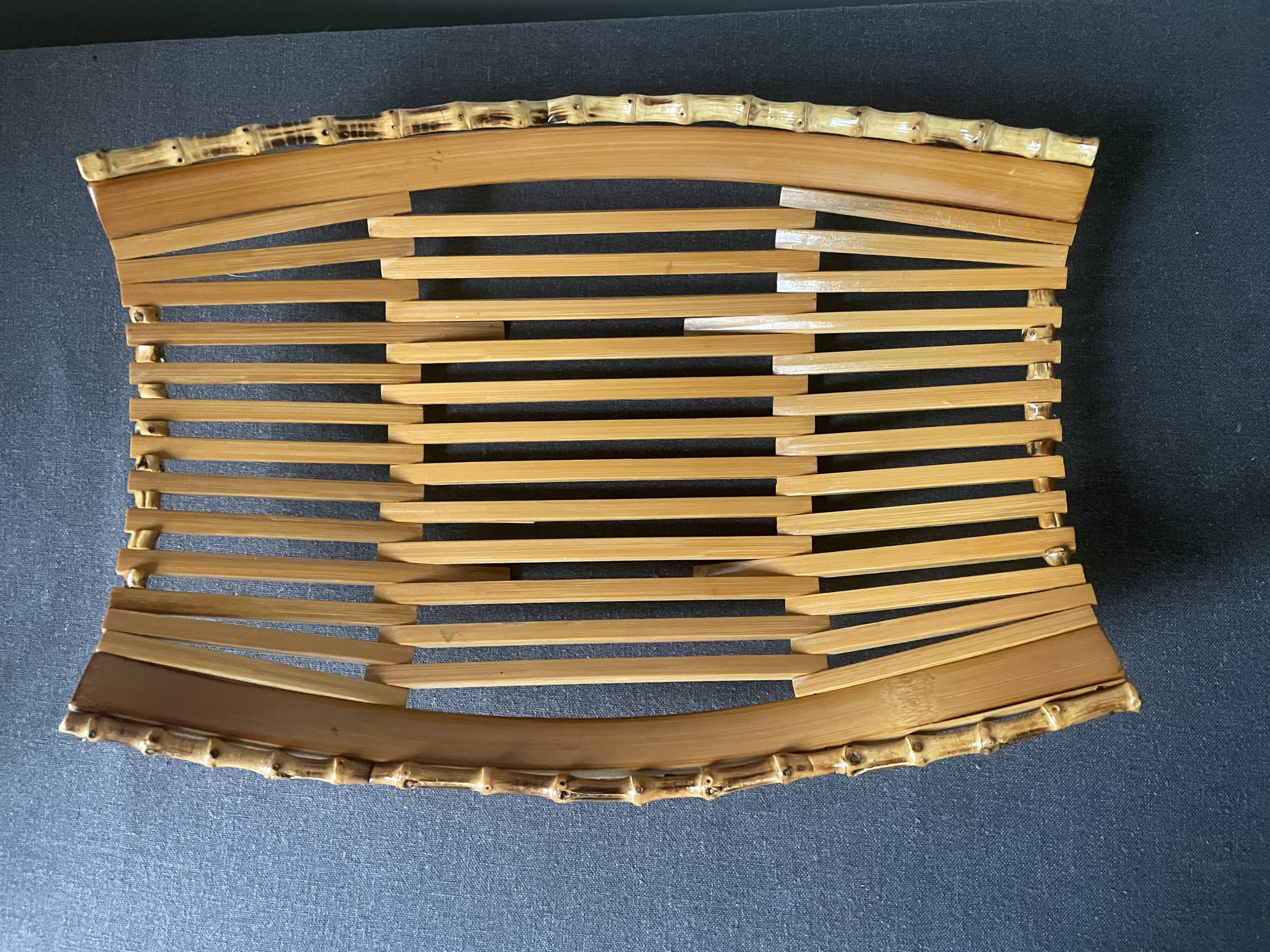 70s bamboo fruit basket