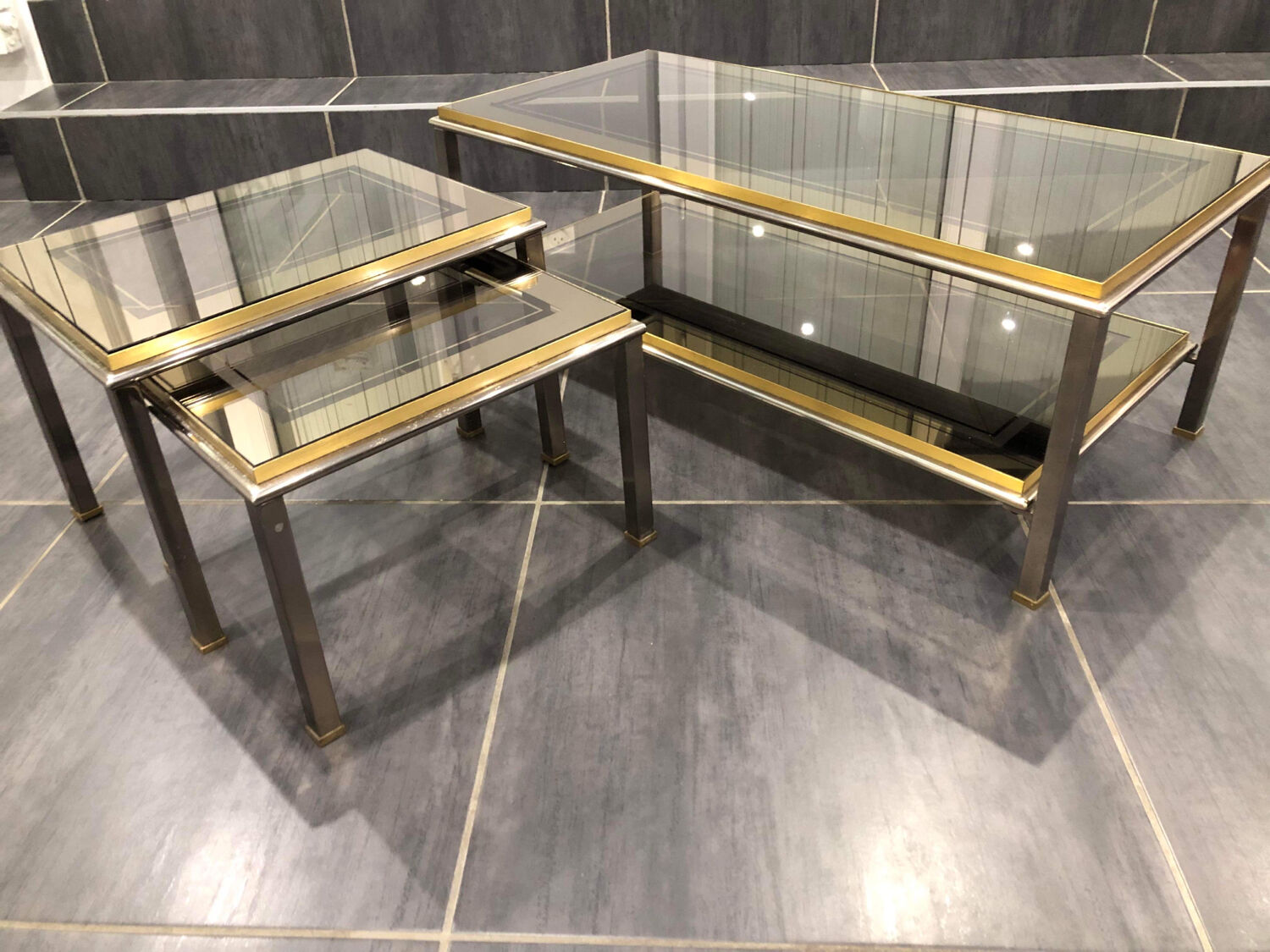 Set of Italian design coffee tables, 1970s