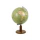 Vintage globe with compass on oak base from the 1940s