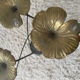 Table basse nénuphars en bronze vintage