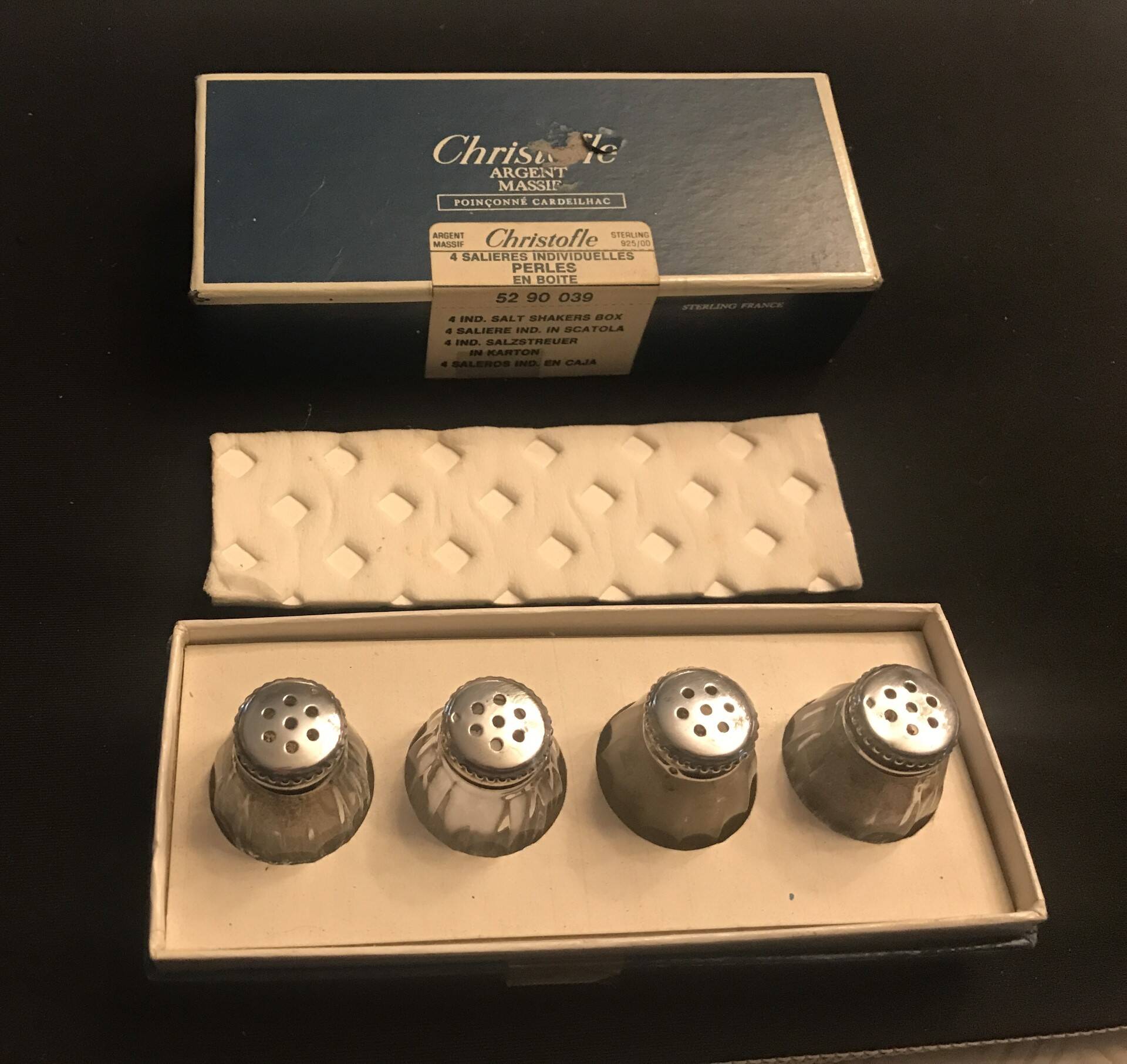 Lot de 4 salerons « Christofle » argent massif