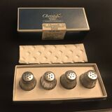 Set of 4 “Christofle” salt pots in solid silver