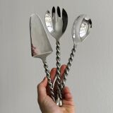 Twisted Silver Metal Salad Servers and Pie Server