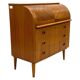 VINTAGE SECRETARY WITH TEAK CURTAIN AND 3 DRAWERS 1960 SWEDEN