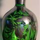 Murano glass alcohol bottle green & silver 1930s - 1940s.