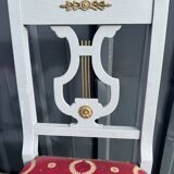 Six Lyres Chairs, Restoration Style, Lacquered in Grey