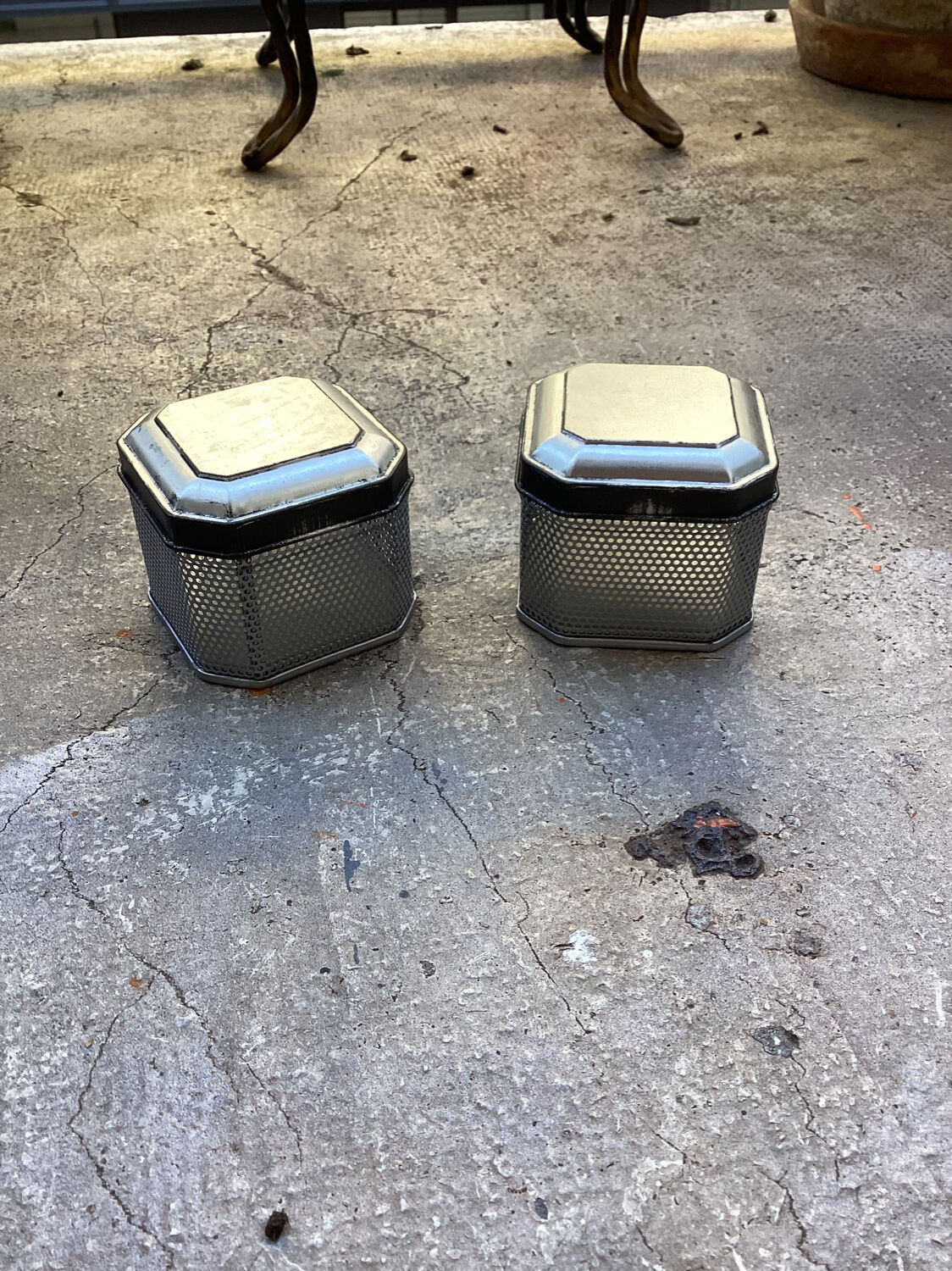 Pair of designer office storage boxes