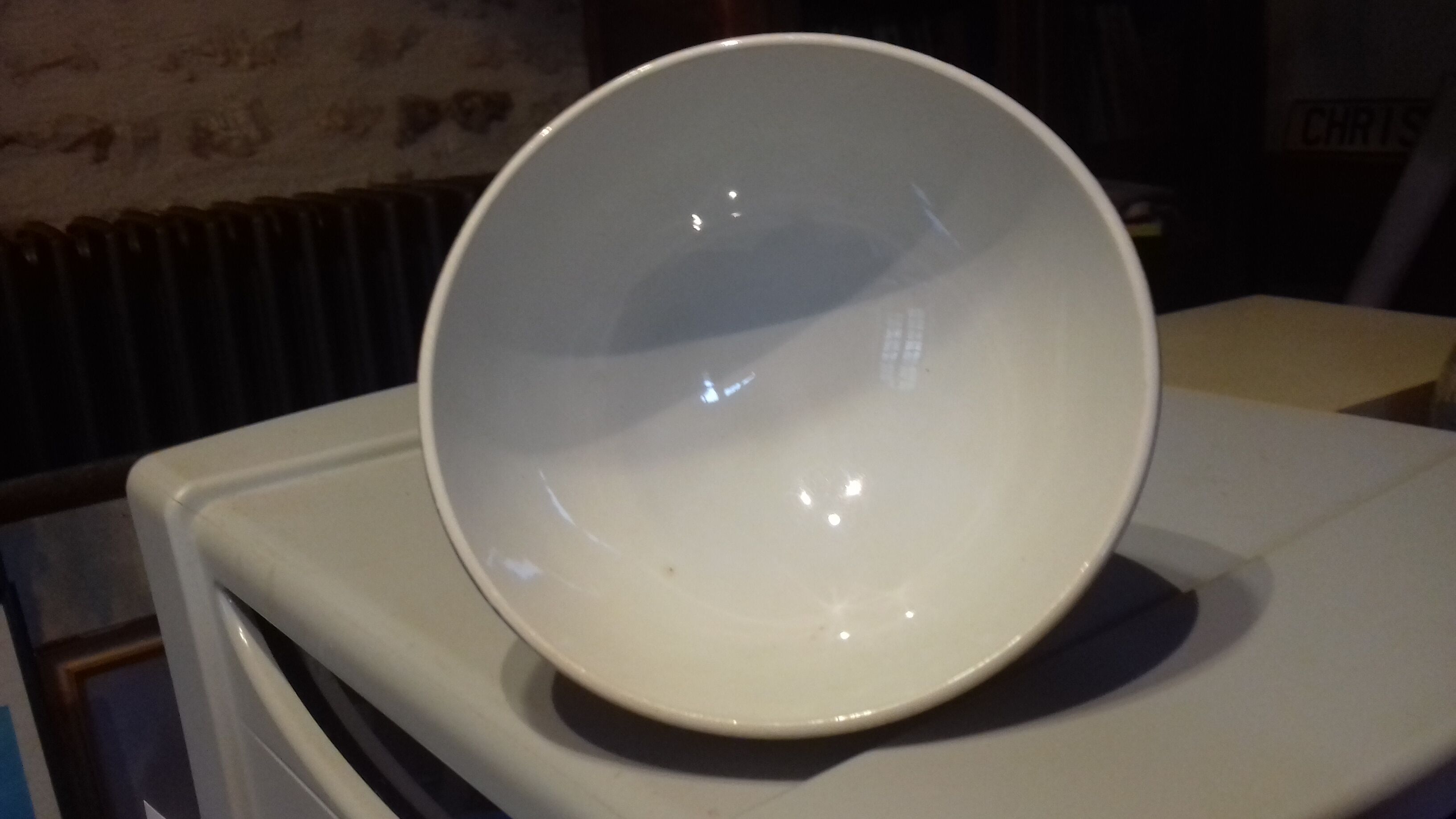 Pale pink orchie faience bowl