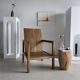 Fauteuil en bois naturel (teck) design minimaliste