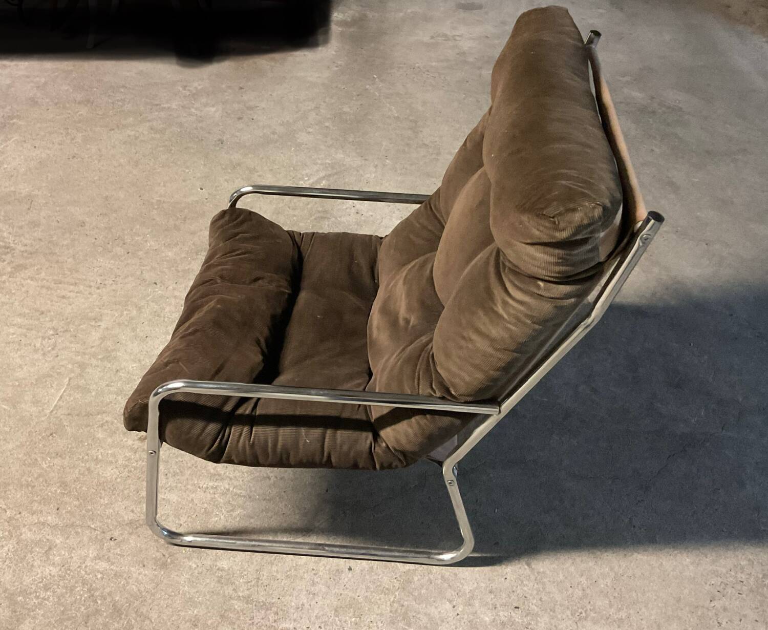 Vintage IKEA velvet low armchair