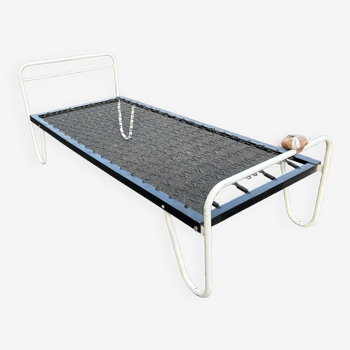 Boarding bed, Jacques Hitier, tubular metal, vintage, 1950s