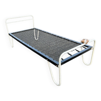 Boarding bed, Jacques Hitier, tubular metal, vintage, 1950s