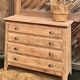 Commode ancienne vintage en chêne massif brut - pieds compas