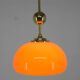 Orange glass and brass pendant, 1980s, restored