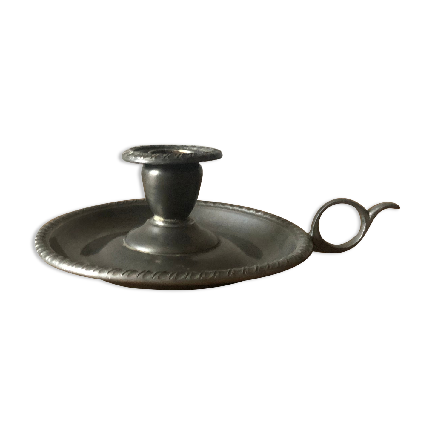 Tin hand candle holder