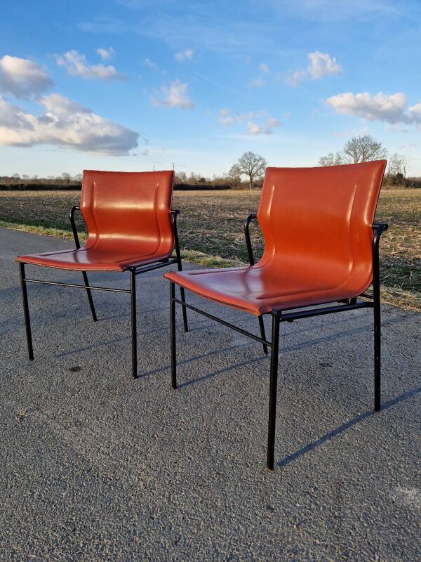Lot de 2 chaises en cuir Matteo Grassi