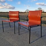 Set of 2 Matteo Grassi leather chairs