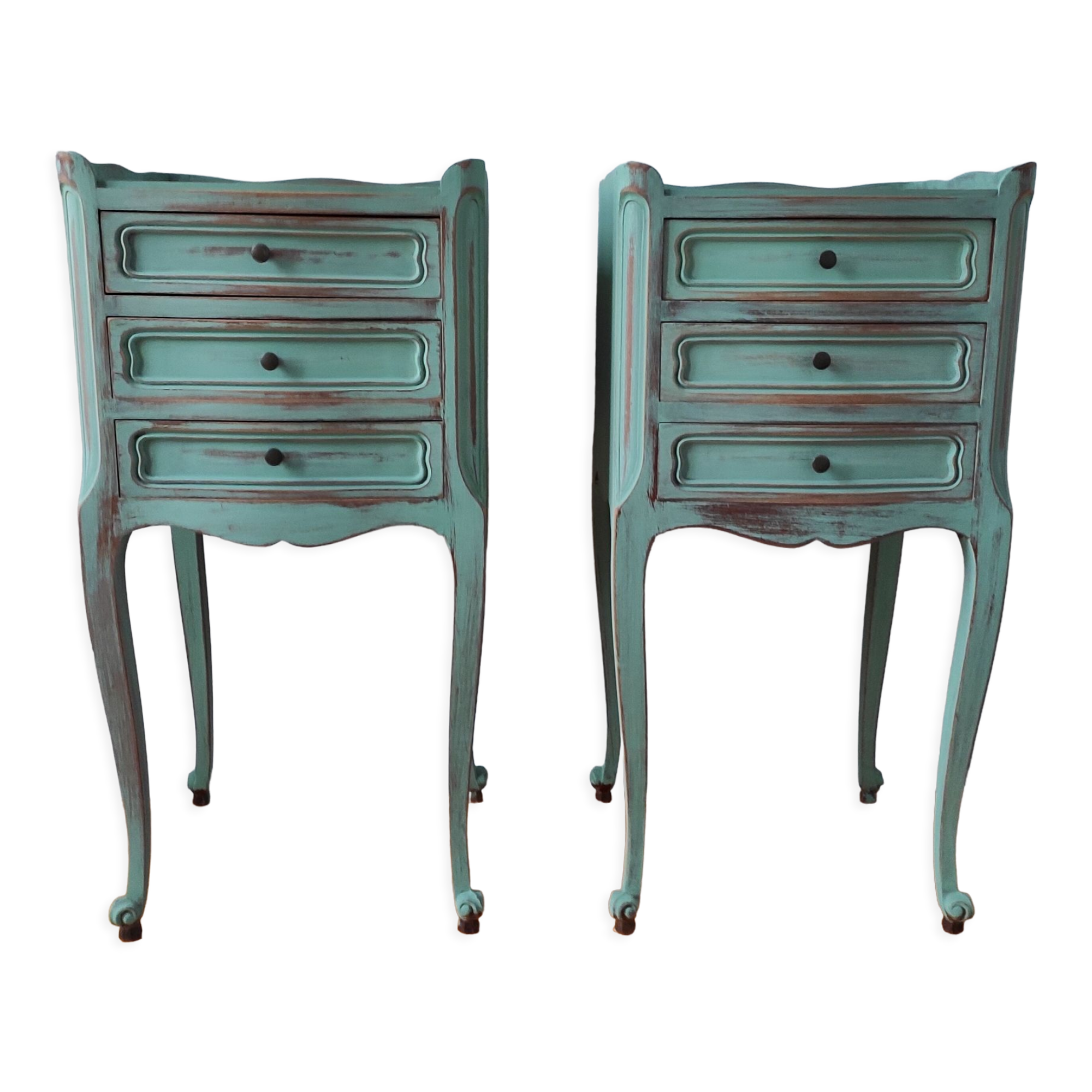 Pair of weathered bedside tables