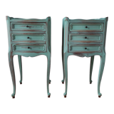 Pair of weathered bedside tables
