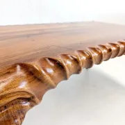 Handcarved sculptural suar wood coffee table 1960s