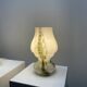 Pair of mushroom table lamps in white and green glass by Doria Leuchten, 1970.