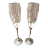 Set of 2 crystal champagne flutes