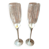 Lot de 2 flûtes champagne cristal
