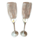 Set of 2 crystal champagne flutes