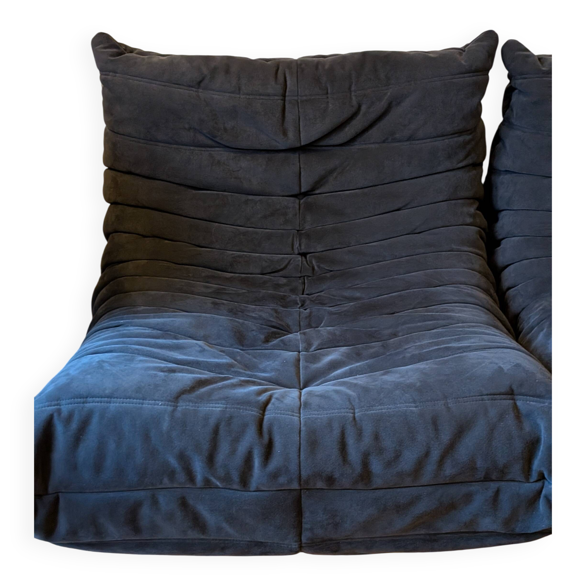 Togo armchair by Ligne Roset in anthracite alcantara.