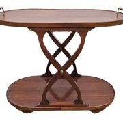 60s Mahogany Rolling Serving Trolley