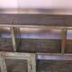 Old shelf, shopkeeper's bookcase in original Burmese teak with blue-gray patina
