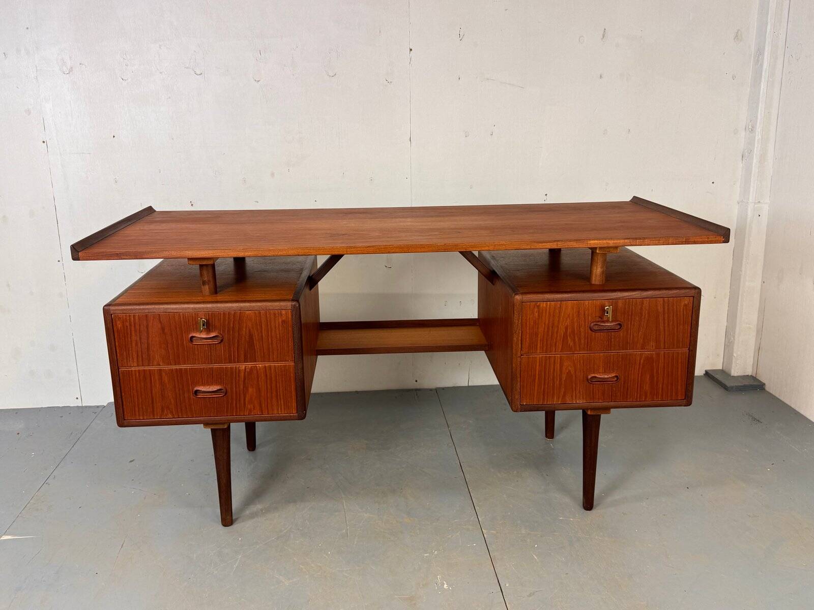 Mid-century Danish teak desk attributed to Louis van Teeffelen for Wébé, 1950s