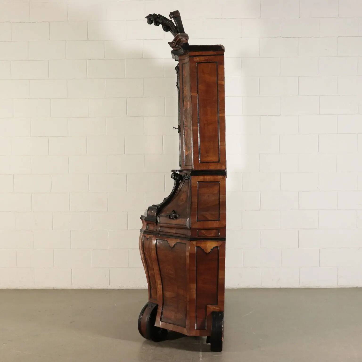 Antique trumeau with walnut mirrors, Italy 20th century