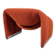 F598 Groovy 'M' chaise in orange/red bouclette by Pierre Paulin for Artifort, 1980