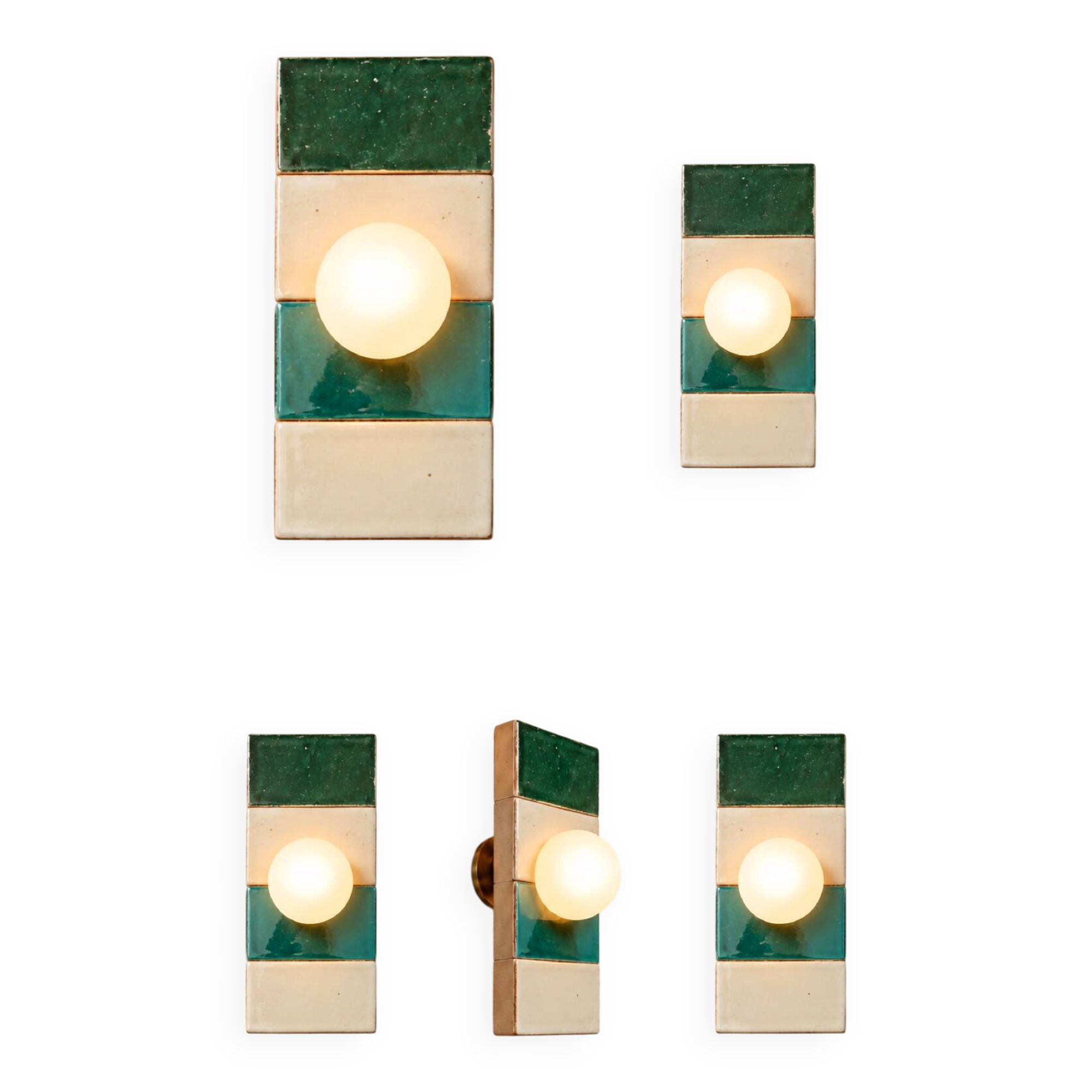 Ceramic zellige wall light