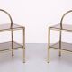 Pair brass bed side tables 1970s France
