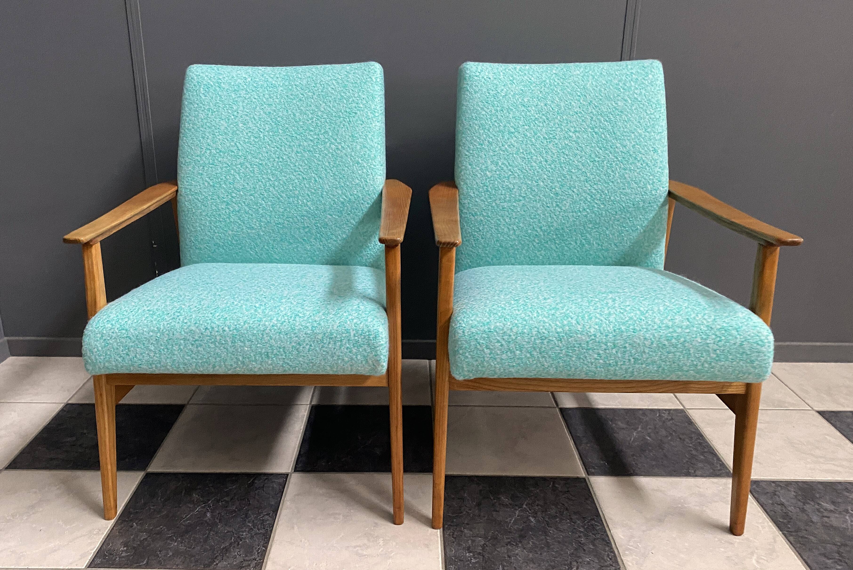 Pair of Green arm chairs 1960s
