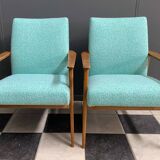 Pair of Green arm chairs 1960s