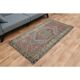 1970s Vintage Turkish Oushak Handmade Wool Cotton Red Area Rug 92x195