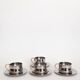 Set of 4 double-walled stainless steel espresso cups and saucer Made in Italy, Design 1970