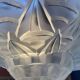 Art Deco suspension in moulded-pressed glass with geometric decoration signed Degué.