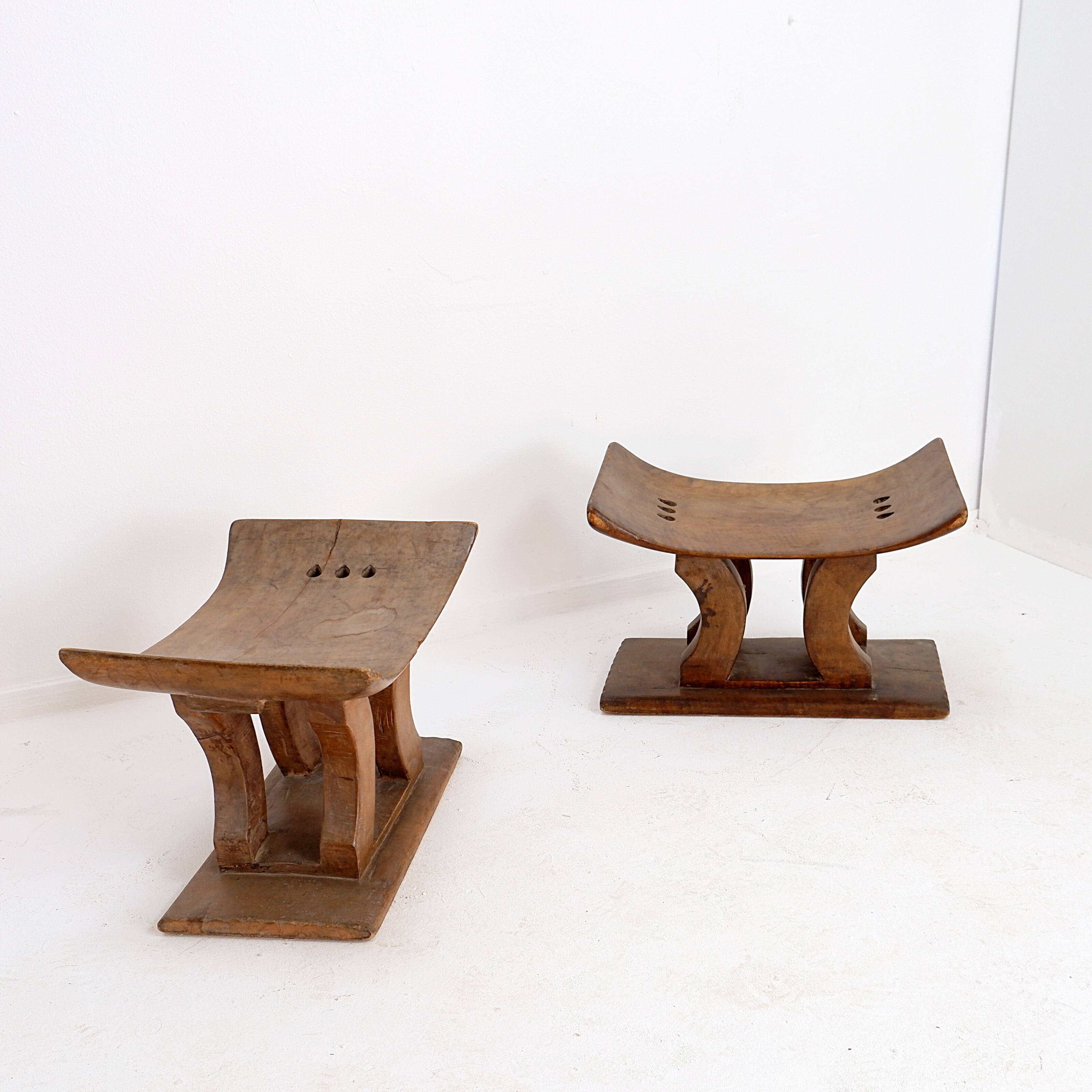 Pair of African Ashanti stools