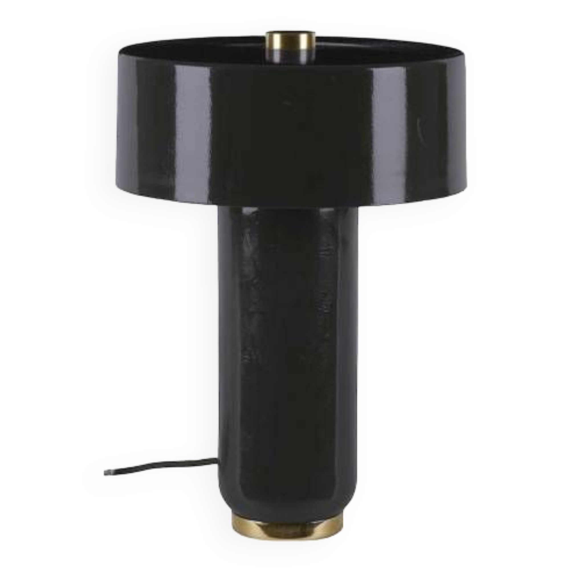 Black enameled metal lamp
